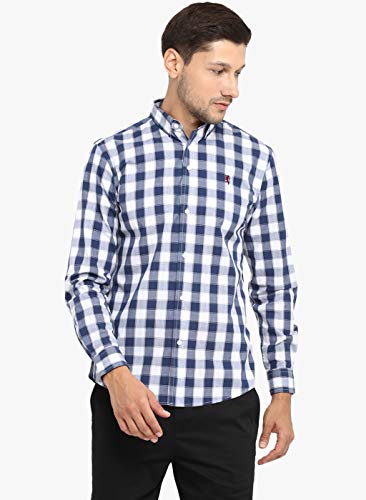 India Desire : Buy Red Tape Men's Checkered Regular Fit Casual Shirt (RSF9204_Midnight Blue_M) at Rs. 331 from Amazon