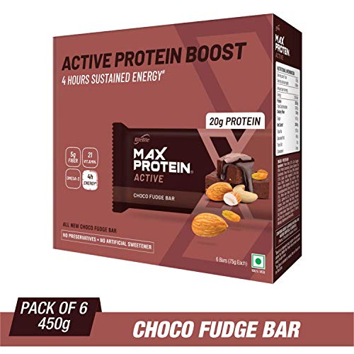 India Desire : Buy RiteBite Max Protein Active Choco Fudge Bars 450g Pack of 6 (75g x 6) at Rs. 444 from Amazon