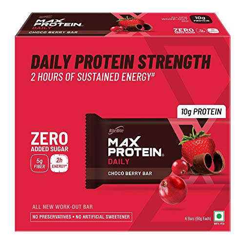 India Desire : Buy RiteBite Max Protein Daily Choco Berry Bars (Choco Berry Pack 6) at Rs. 252 from Amazon [Regular Price Rs 324]