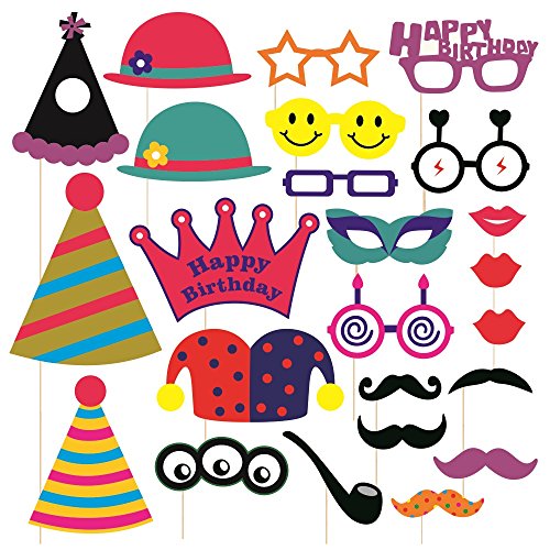 India Desire : Buy SYGA Party Props Birthday Theme Paper Craft Item, Multi Colour (Set of 24) at Rs. 109 from Amazon