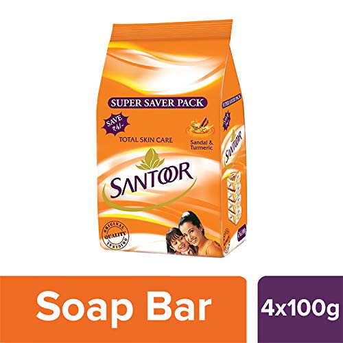 India Desire : Buy Santoor Sandal and Turmeric Soap Super Saver Pack, 100g (Pack of 4) at Rs. 77 from Amazon