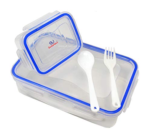 India Desire : Buy Sarthak Uphaar Lock & Fit Small (800ml+125ml) with Folk & Spoon 2 Containers Lunch Box (925 ml) (Lunch Box) at Rs. 99 from Amazon [MRP Rs 499]