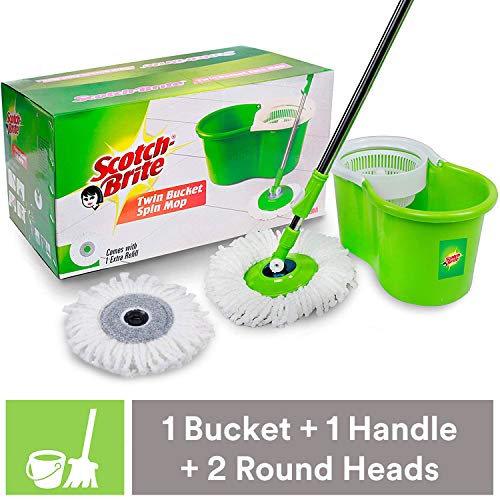 India Desire : Buy Scotch-Brite 2-in-1 Bucket Spin Mop (Green, 2 Refills) at Rs. 799 from Amazon