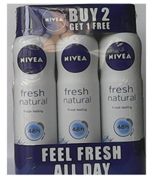 India Desire : Nivea Women Fresh Natural Deodorant, 150ml (Buy 2 & Get 1 Free) From Amazon