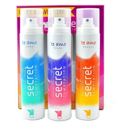 India Desire : Buy Secret Temptation Te Amo combo (120 ml x 3) Body Mist  -  For Women (360 ml, Pack of 3) at Rs. 258 from Flipkart