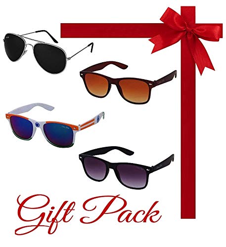 India Desire : Buy Silver Kartz UV Protection Aviator and Wayfarer Unisex Sunglasses (kr001, 55, Black) -Combo of 4 at Rs. 199 from Amazon