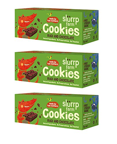 India Desire : Buy Slurrp Farm Cookies, Wholewheat, Ragi and Chocolate, 75g, Pack of 3 at Rs 150 from Amazon [Regular Price Rs 265]