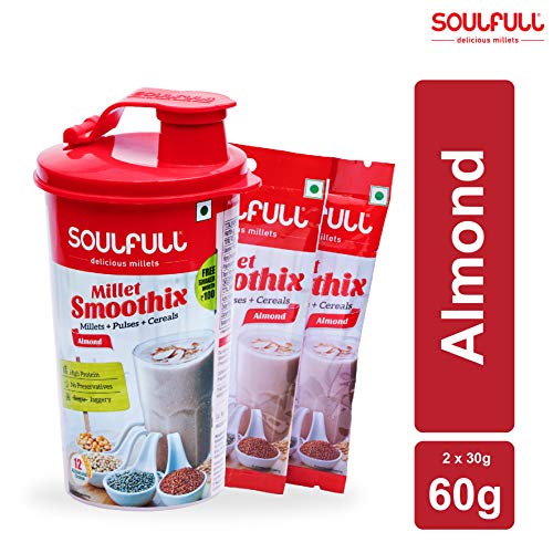 India Desire : Buy Soulfull Millet Smoothix- Cocoa Lite Protein Drink, 2 Sachets- Free Shaker at Rs. 60 from Amazon