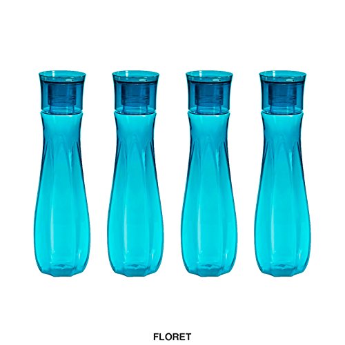 India Desire : Buy Steelo Flore Plastic Water Bottle, 1 Litre, Set of 4, Turkish Blue at Rs. 308 from Amazon