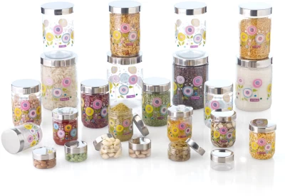 India Desire : Flipkart Loot Deal: Buy Steelo Sunflower Design  - 50 ml, 200 ml, 500 ml, 800 ml, 1100 ml Plastic Food Storage (Pack of 24) at Rs. 439 [MRP Rs 2296]