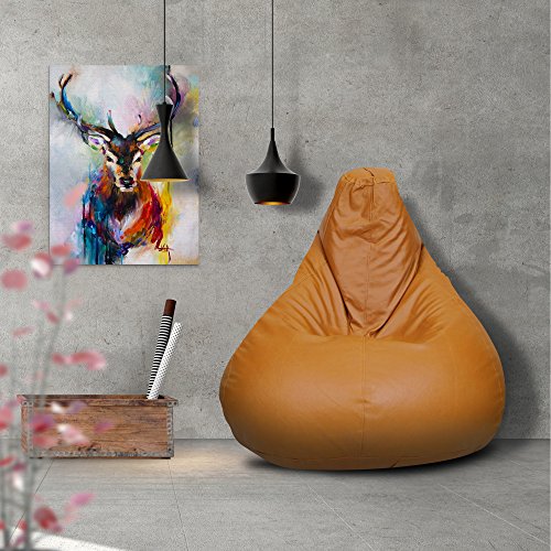India Desire : Buy Story@Home XL Leatherite Single Seating Tear Drop Bean Bag Chair Cover Without Filler, Tan at Rs. 199 from Amazon [MRP Rs 1499]