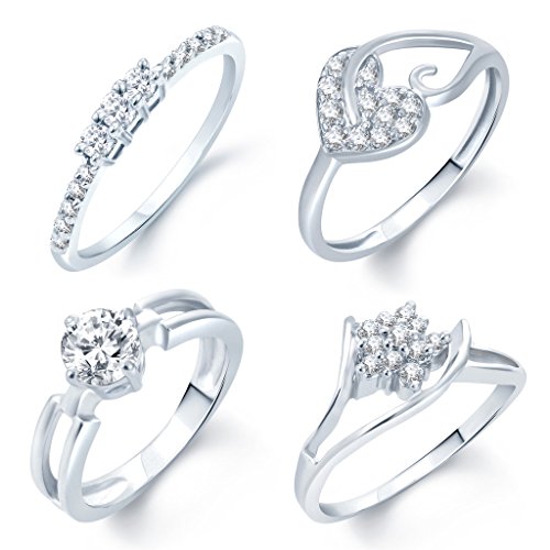 India Desire : Buy Sukkhi Incredible Rhodium Plated Set Of 4 CZ Ring Combo For Women at Rs. 136 from Amazon