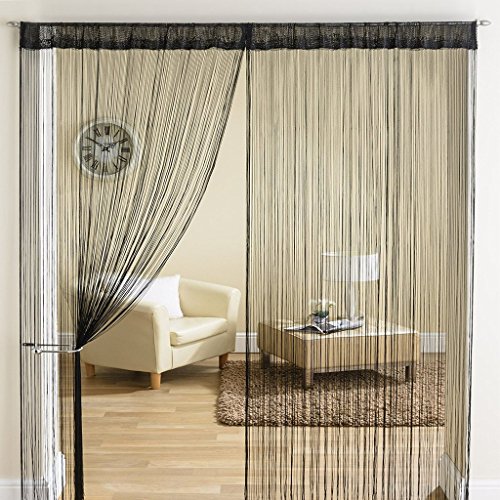 India Desire : Buy Super India Threads 2 Piece Polyester String Curtain Set - 7ft, Black at Rs. 197 from Amazon