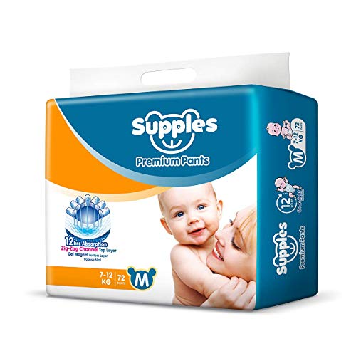 India Desire : Buy Supples Baby Pants Diapers, Medium, 72 Count at Rs. 474 from Amazon