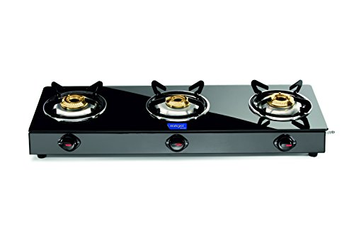 India Desire : Buy Surya Accent 3 Burner Glass Top, Black at Rs. 1701 from Amazon [Regular Price Rs 2399]