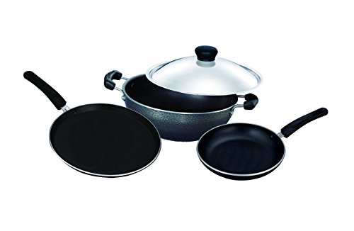 India Desire : Buy Surya Accent Cookware Set, 4-Pieces, Black at Rs. 686 from Amazon