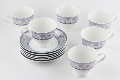 India Desire : Buy Swagger 12 piece fine bone china cup and saucer set Bone China(Blue, Pack of 12) at Rs. 906 from Flipkart [Regular Price Rs 1540]