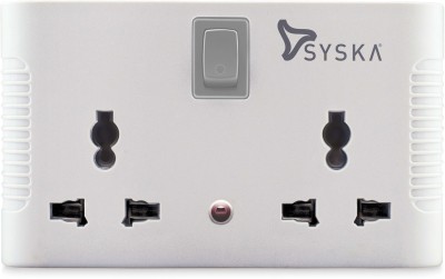 India Desire : Buy Syska 4 Way Power Plug 4  Socket Extension Boards(Grey, White) at Rs. 169 from Flipkart
