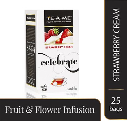 India Desire : Buy TE-A-ME Strawberry Cream Herbal Infusion Tea,ICE TEA,Tea Bags (Pack of 25) at Rs. 112 from Amazon [MRP Rs 225]
