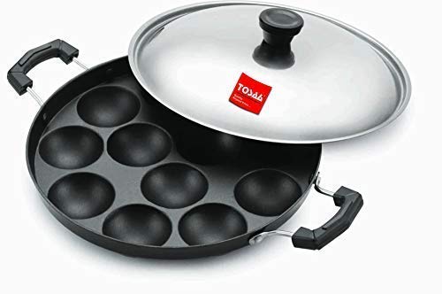 India Desire : Buy Tosaa Non-Stick Aluminium 12 Cavity Appam Patra with Lid, Black at Rs. 219 from Amazon [Regular Price Rs 353]