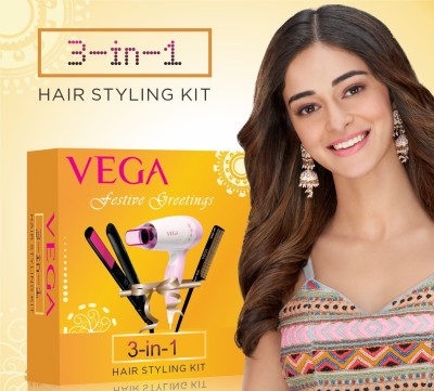 Buy VEGA 3-In-1 Hair Styling Kit (Straightener, Dryer & Comb), VGGP-07  Personal Care Appliance Combo(Hair Straightener) at Rs. 899 from Flipkart