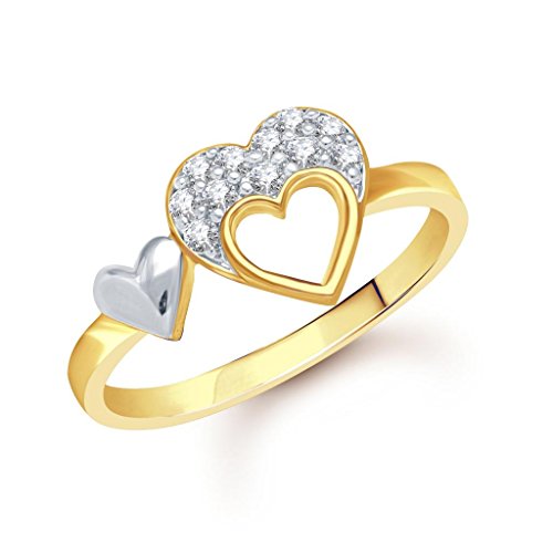 India Desire : Buy VK Jewels Double Heart Gold and Rhodium Plated Ring for Women- Size 12 at Rs. 86 from Amazon