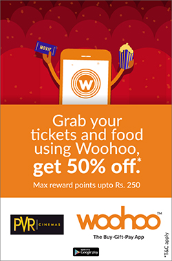 India Desire : Wohoo PVR Offer : Get 50% Cashback On PVR Via Woohoo + 20% Cashback With Citrus On Woohoo [Maximum Rs. 100]