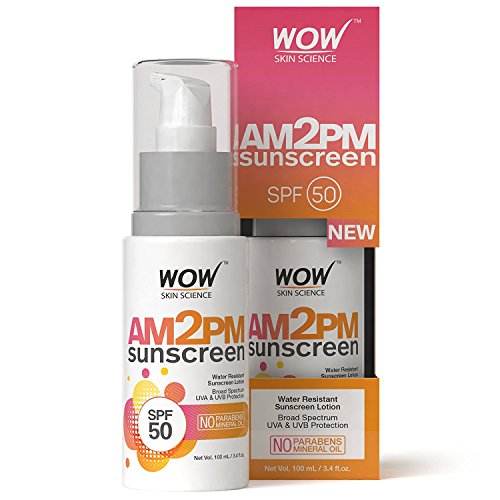 India Desire : Buy WOW AM2PM SPF50 Water Resistant No Parabens & Mineral Oil Sunscreen Lotion, 100ml at Rs. 199 from Amazon [Selling Price Rs 499]