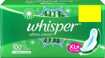 India Desire : Buy Whisper Ultra Clean XL Plus Sanitary Pad(Pack of 30) at Rs. 44 from Flipkart [Regular Price Rs 237]