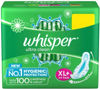India Desire : Buy Whisper Ultra Clean XL+ Sanitary Pad(Pack of 44) at Rs. 272 from Flipkart [Regular Price Rs 364]