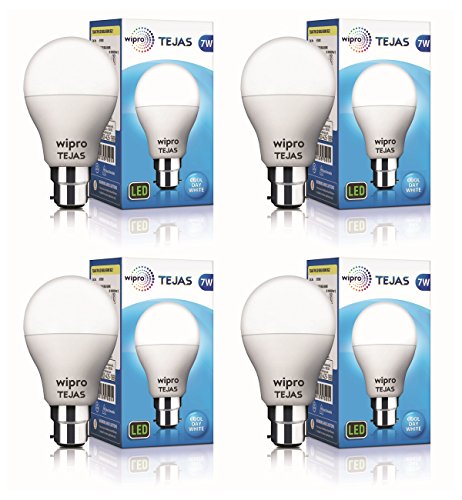 India Desire : Buy Wipro Tejas Base B22 7-Watt LED Bulb (Pack of 4, Cool Day Light) at Rs. 339 from Amazon [Regular Price Rs 439]