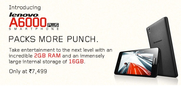 India Desire : Buy Lenovo A6000 Plus At Rs. 7499 From Flipkart