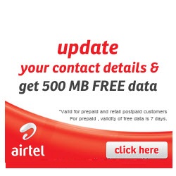 India Desire : Free Offer: Free 500 MB Airtel 3g Data on updating Contact Details