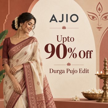India Desire : Ajio Ethnics x Durga Pujo Edit (Sep 2026): Upto 90% Off Navratri & Dussehra Wear Starts @Rs 217 Only