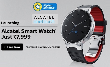 India Desire : Buy Alcatel One Touch Watch Smartwatch (Black) At Rs. 7999 Exclusive On Flipkart