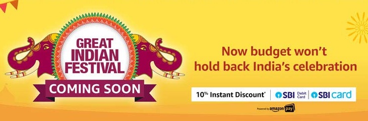 India Desire : Amazon Great Indian Festival Sale 2019: Mobile Deals + Extra 10% SBI Card Discount [Coming Soon]