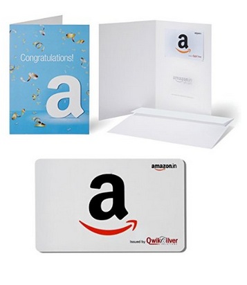 India Desire : Amazon.in Gift Card WOrth Rs. 1000 with Greeting Card At Rs. 950 & Rs. 2000 At Rs. 1900 From Amazon
