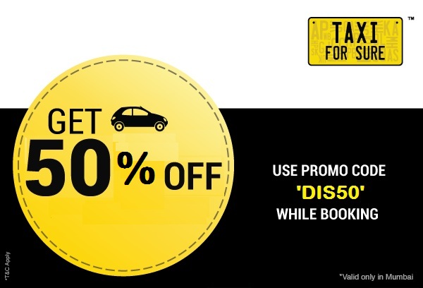 India Desire : TaxiForSure Cab Booking 50% off