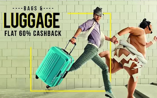 India Desire : Buy Stylish Bags & Luggage On Extra Flat 60% Cashback From Paytm - FLASH60