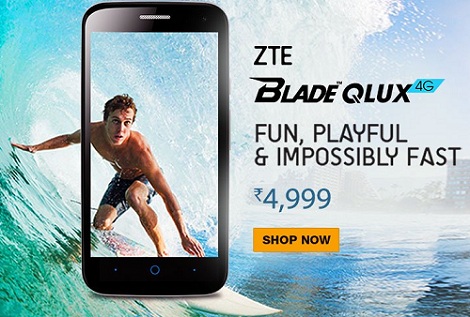 India Desire : Buy Blade Q Lux 4G (Black) Smartphone At RS. 4999 From Amazon 