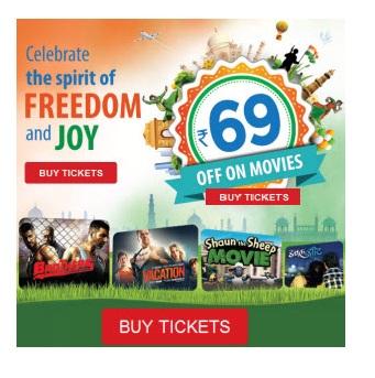 India Desire : Bookmyshow Rs. 69 Offer : Get Flat Rs. 69 + 15% Off On Booking Movie Tickets From Bookmyshow Use Promo BMSINDIA69