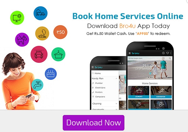 India Desire : Get Rs.50 Wallet Cash Upon installing of Bro4U App Bangalore Users Only