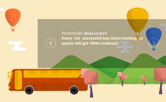 India Desire : Paytm 100% Cashback On Bus Ticket Booking For Every 10th Lucky Customer- BUSLUCKY10