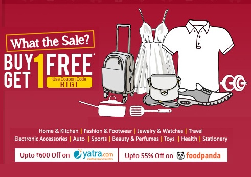 India Desire : Shopclues Buy 1 Get 1 Free Sale Between 22nd To 26th September 2015 - B1G1