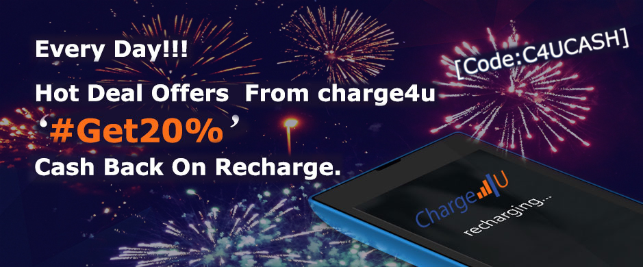 India Desire : Charge4u Recharge Offer : Get Flat 20% Discount Upto Rs. 2000 Off On Any Mobile, DTH Recharge At Charge4U Multiple Times