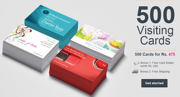 India Desire : Vistaprint Hot Deal : Get 500 Visiting Cards + Free Card Holder Worth Rs. 200 + Free Shipping At Rs. 475 From Vistaprint