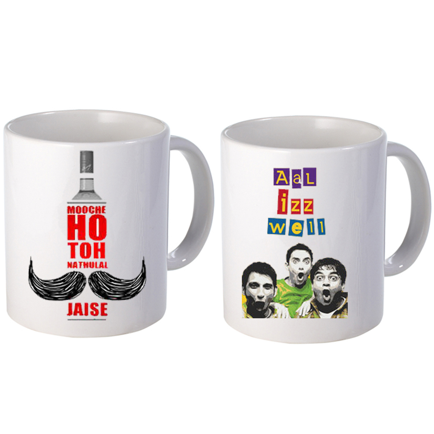 India Desire : Shopclues One Day Deal: Buy Boxmywish Set of 2 bollywood coffee mugs At Rs. 149 only
