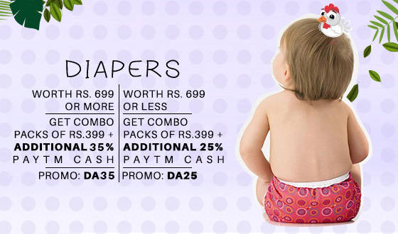 India Desire : Buy Baby Diapers From Paytm And Get Extra Rs. 35% Cashback From Paytm-DA35