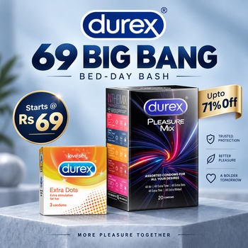India Desire : Durex 69 Big Bang Sale (Sep 2026): Upto 71% Off Condoms & Lubes Starts @Rs 69 Only
