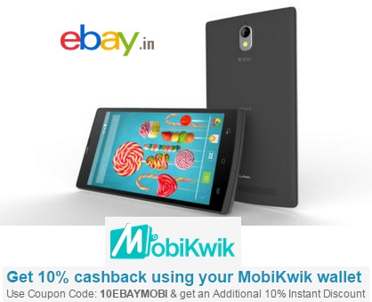 India Desire : Mobikwik Ebay offer : Get 10% Cashback On Buy Lava Iris Alfa L Mobile Phone At Rs. 7549 With Mobikwik Wallet Payment